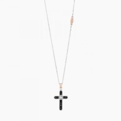 Colliers | Zancan Gioielli Zancan White Gold Necklace With Cross And Diamonds.