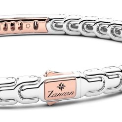 Bracelets | Zancan Gioielli Bracelet Zancan En Or 18 Carats Avec Plaque Et Diamants Noirs. 19