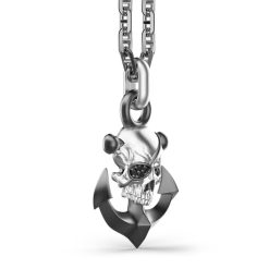 Colliers | Zancan Gioielli Zancan Silver Necklace With Pirate Skull Pendant.