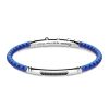 Bracelets | Zancan Gioielli Zancan Silicone Bracelet With Silver Tag And Black Stones. Bleu