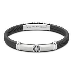 Bracelets | Zancan Gioielli Zancan Black Silicone Bracelet With Silver Tag. Noir