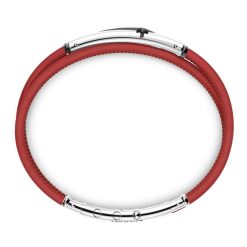 Bracelets | Zancan Gioielli Zancan Leather Bracelet With Silver Tag. Rouge