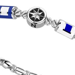 Bracelets | Zancan Gioielli Zancan Silver Beads Bracelet With Nautical Flags And Wind Rose. Classique