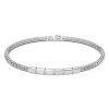 Bracelets | Zancan Gioielli Zancan Silver Bracelet With Tag And White Stones.