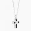 Colliers | Zancan Gioielli Zancan White Gold Necklace With Cross And Diamonds.