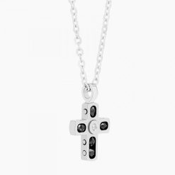 Colliers | Zancan Gioielli Zancan White Gold Necklace With Cross And Diamonds.