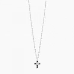 Colliers | Zancan Gioielli Zancan White Gold Necklace With Cross And Diamonds.