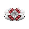 Bagues | Zancan Gioielli Bague Chevaliere Zancan En Argent Et Spinelles Naturels. Rouge