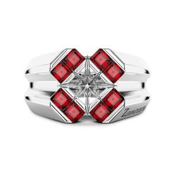 Bagues | Zancan Gioielli Bague Chevaliere Zancan En Argent Et Spinelles Naturels. Rouge