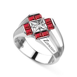 Bagues | Zancan Gioielli Bague Chevaliere Zancan En Argent Et Spinelles Naturels. Rouge