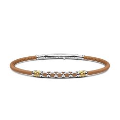 Bracelets | Zancan Gioielli Zancan Leather Bracelet With Silver Tag. Marron