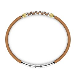 Bracelets | Zancan Gioielli Zancan Leather Bracelet With Silver Tag. Marron