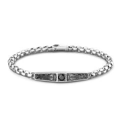 Bracelets | Zancan Gioielli Zancan Silver Bracelet With Tag And Black Stone. 19