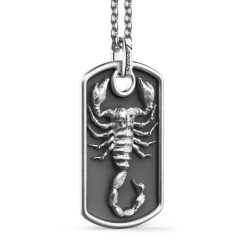 Colliers | Zancan Gioielli Zancan Silver Necklace With Scorpion On Tag Pendant.