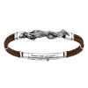 Bracelets | Zancan Gioielli Zancan Leather And Silver Bracelet With Wolf. Marron