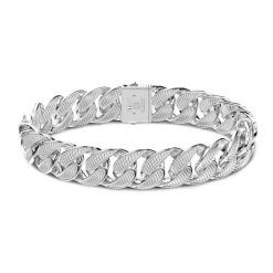 Bracelets | Zancan Gioielli Zancan Silver Curb Chain Bracelet With Striated Finish. 19