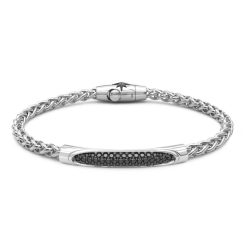 Bracelets | Zancan Gioielli Zancan Silver Bracelet With Tag And Black Stones. 19