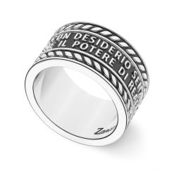 Bagues | Zancan Gioielli Zancan Silver Band Ring With Inscription. 18