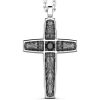 Colliers | Zancan Gioielli Zancan Silver Necklace With Cross Pendant And Black Stones.