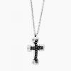 Colliers | Zancan Gioielli Zancan White Gold Necklace With Cross And Diamonds.