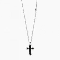 Colliers | Zancan Gioielli Zancan White Gold Necklace With Cross And Diamonds.