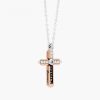 Colliers | Zancan Gioielli Zancan White Gold Necklace With Cross And Diamonds.