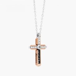 Colliers | Zancan Gioielli Zancan White Gold Necklace With Cross And Diamonds.