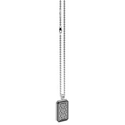 Colliers | Zancan Gioielli Zancan Silver Necklace With Tag Pendant And Black Stones.