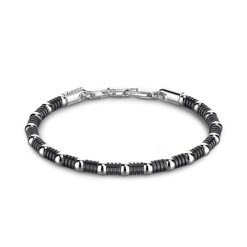 Bracelets | Zancan Gioielli Zancan Soft Silver Beads And Tubular Element Bracelet. Noir