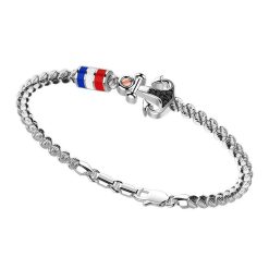 Bracelets | Zancan Gioielli Zancan Silver Beads Bracelet With Nautical Flags And Anchor With Black Stones. Classique