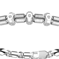 Bracelets | Zancan Gioielli Zancan Silver Beads Bracelet With Satin Finish Inserts. Classique