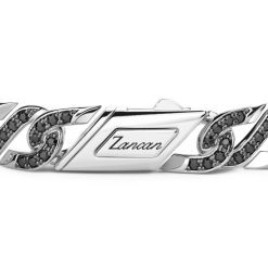 Bracelets | Zancan Gioielli Zancan Silver Link-Only Bracelet With Black Stones. 19