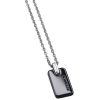 Colliers | Zancan Gioielli Zancan Steel Necklace With Tag And Black Stones.