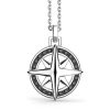 Colliers | Zancan Gioielli Zancan Silver Necklace With Wind Rose Pendant And Black Stones