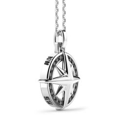 Colliers | Zancan Gioielli Zancan Silver Necklace With Wind Rose Pendant And Black Stones