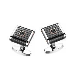 Boutons De Manchette | Zancan Gioielli Zancan Black Steel And Diamond Cufflinks