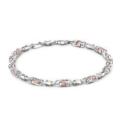 Bracelets | Zancan Gioielli Zancan Silver And Rose Gold Chain Men'S Bracelet. Or Rose